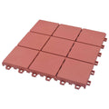 Tile de Decking 10 pcs Rojo 30,5 x 30,5 x 2,2 cm Polipropileno