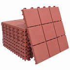 Tile de Decking 10 pcs Rojo 30,5 x 30,5 x 2,2 cm Polipropileno