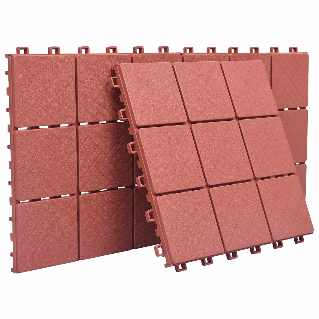 Tile de Decking 10 pcs Rojo 30,5 x 30,5 x 2,2 cm Polipropileno
