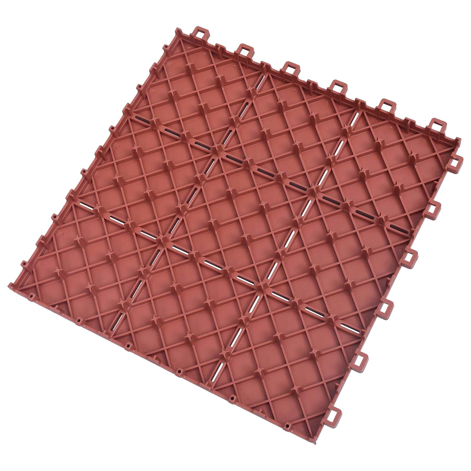 Tile de Decking 10 pcs Rojo 30,5 x 30,5 x 2,2 cm Polipropileno