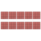 Tile de Decking 10 pcs Rojo 30,5 x 30,5 x 2,2 cm Polipropileno
