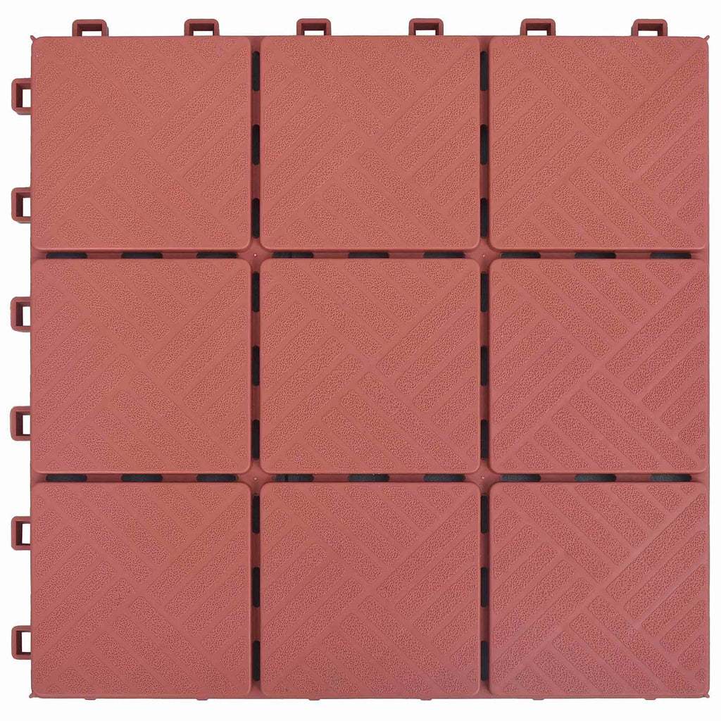 Tile de Decking 10 pcs Rojo 30,5 x 30,5 x 2,2 cm Polipropileno