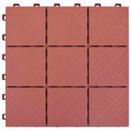 Tile de Decking 10 pcs Rojo 30,5 x 30,5 x 2,2 cm Polipropileno