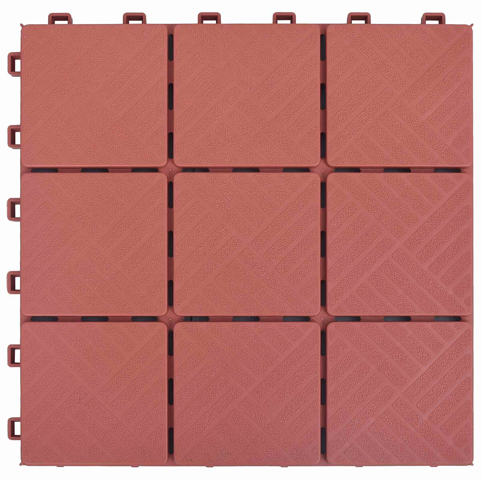 Tile de Decking 10 pcs Rojo 30,5 x 30,5 x 2,2 cm Polipropileno