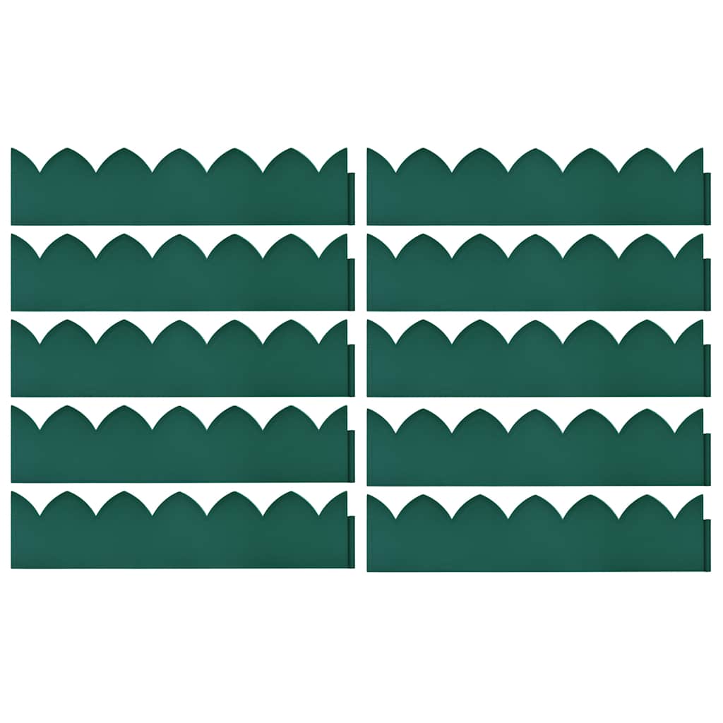 Garden Edging 10 units PP green 65x15 cm