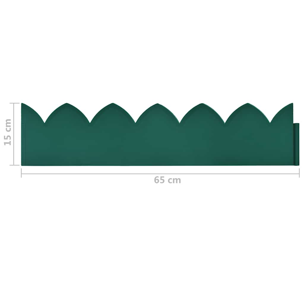Garden Edging 10 units PP green 65x15 cm