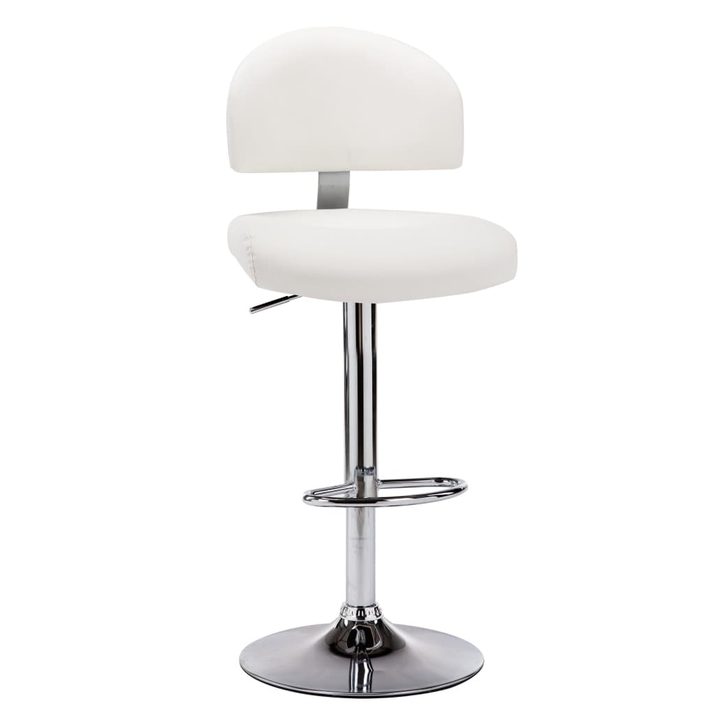 Taburete de cocina cuero sintético blanco