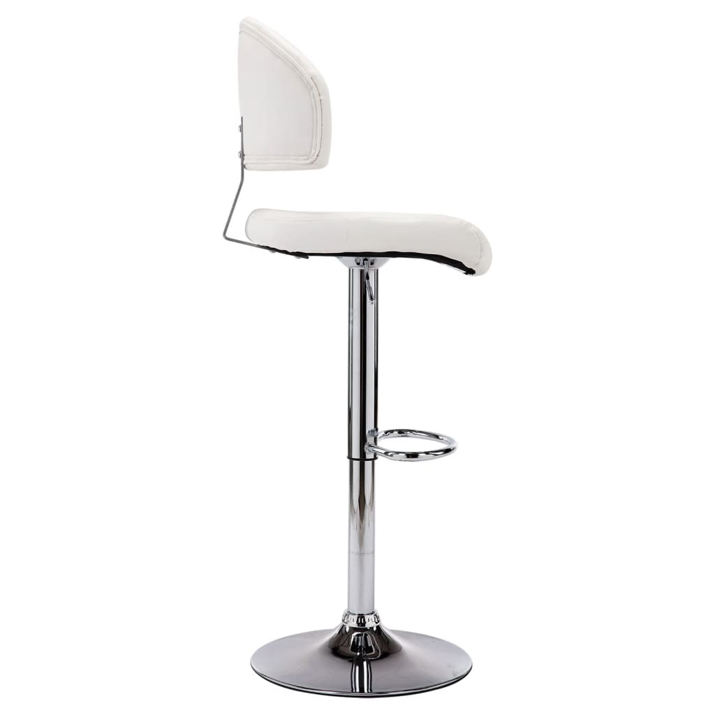 Taburete de cocina cuero sintético blanco