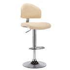 Taburete de cocina cuero sintético blanco