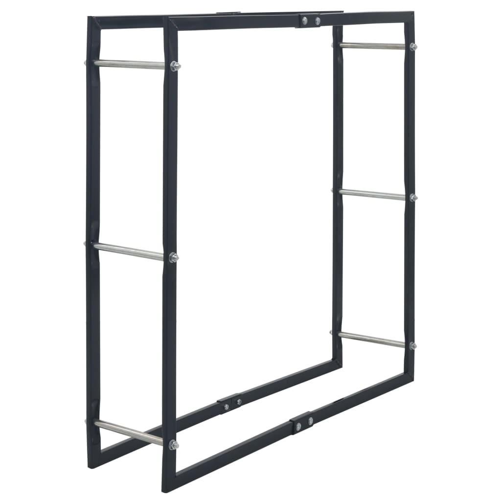Leñero de acero negro 100x25x100 cm