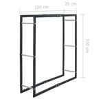 Leñero de acero negro 100x25x100 cm