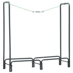 Leñero de acero gris antracita 120x35x120 cm
