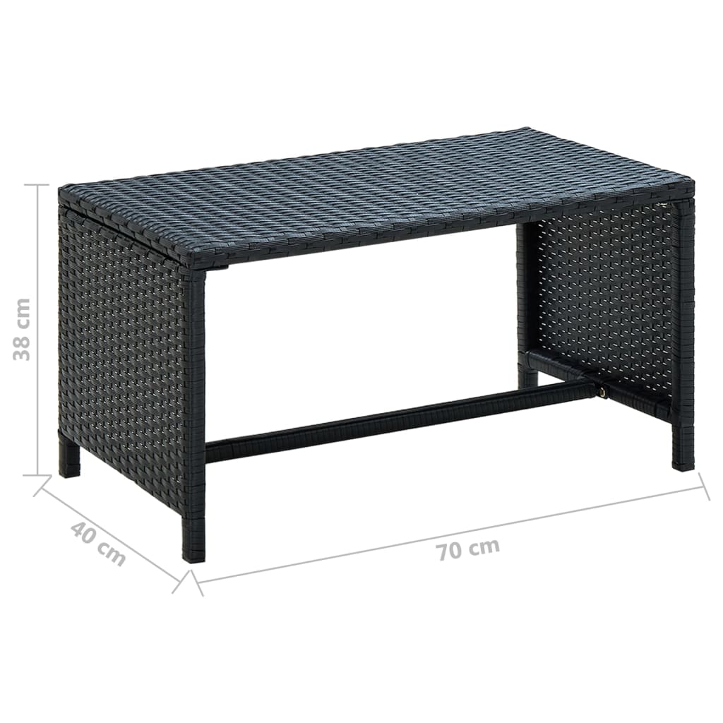 Set de muebles de jardín 4 pzas y cojines ratán sintético negro