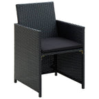 Set de muebles de jardín 4 pzas y cojines ratán sintético negro