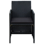 Set de muebles de jardín 4 pzas y cojines ratán sintético negro