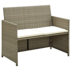 Set de muebles de jardín 4 pzas y cojines ratán sintético beige