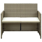 Set de muebles de jardín 4 pzas y cojines ratán sintético beige