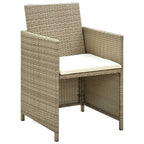 Set de muebles de jardín 4 pzas y cojines ratán sintético beige
