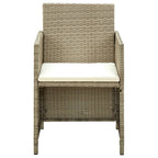 Set de muebles de jardín 4 pzas y cojines ratán sintético beige