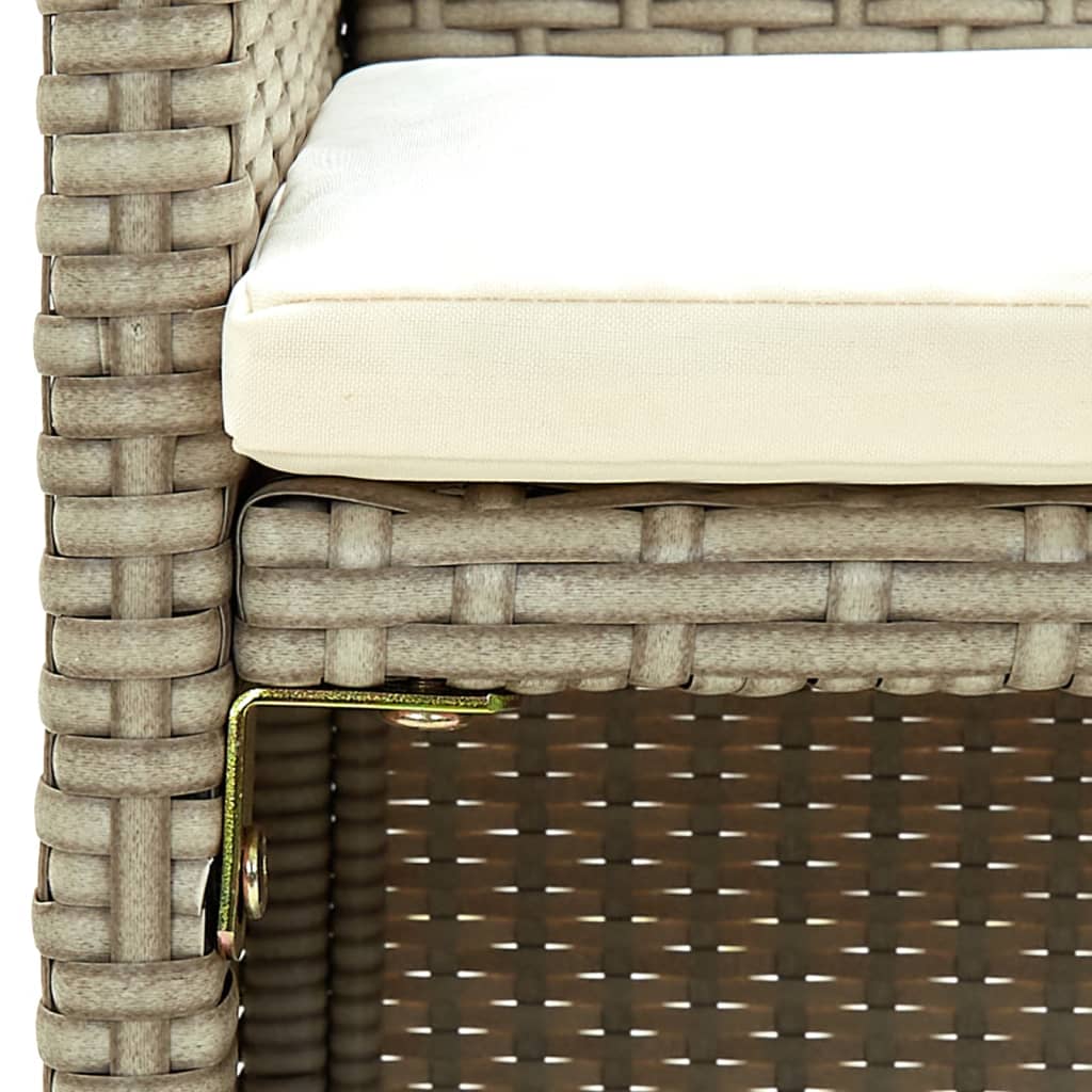 Set de muebles de jardín 4 pzas y cojines ratán sintético beige