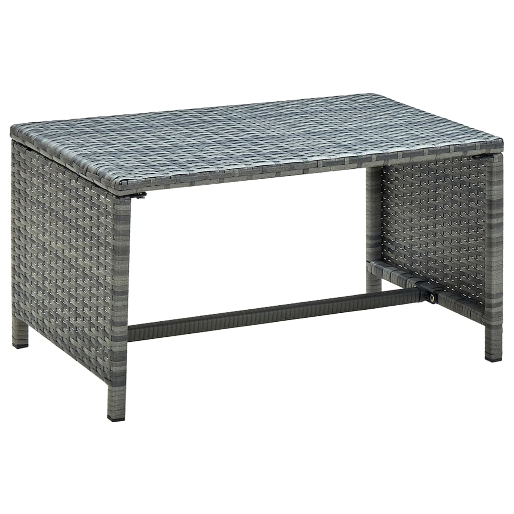 Mesa de centro de ratán sintético beige 70x40x38 cm