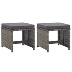 Taburetes de jardín 2 uds con cojines ratán sintético beige