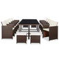 Set comedor de jardín 15 piezas y cojines ratán sintético beige