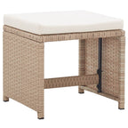 Set comedor de jardín 15 piezas y cojines ratán sintético beige