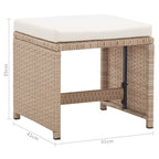 Set comedor de jardín 15 piezas y cojines ratán sintético beige