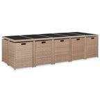 Set comedor de jardín 15 piezas y cojines ratán sintético beige