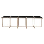 Set comedor de jardín 15 piezas y cojines ratán sintético beige