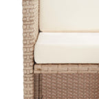 Set comedor de jardín 15 piezas y cojines ratán sintético beige