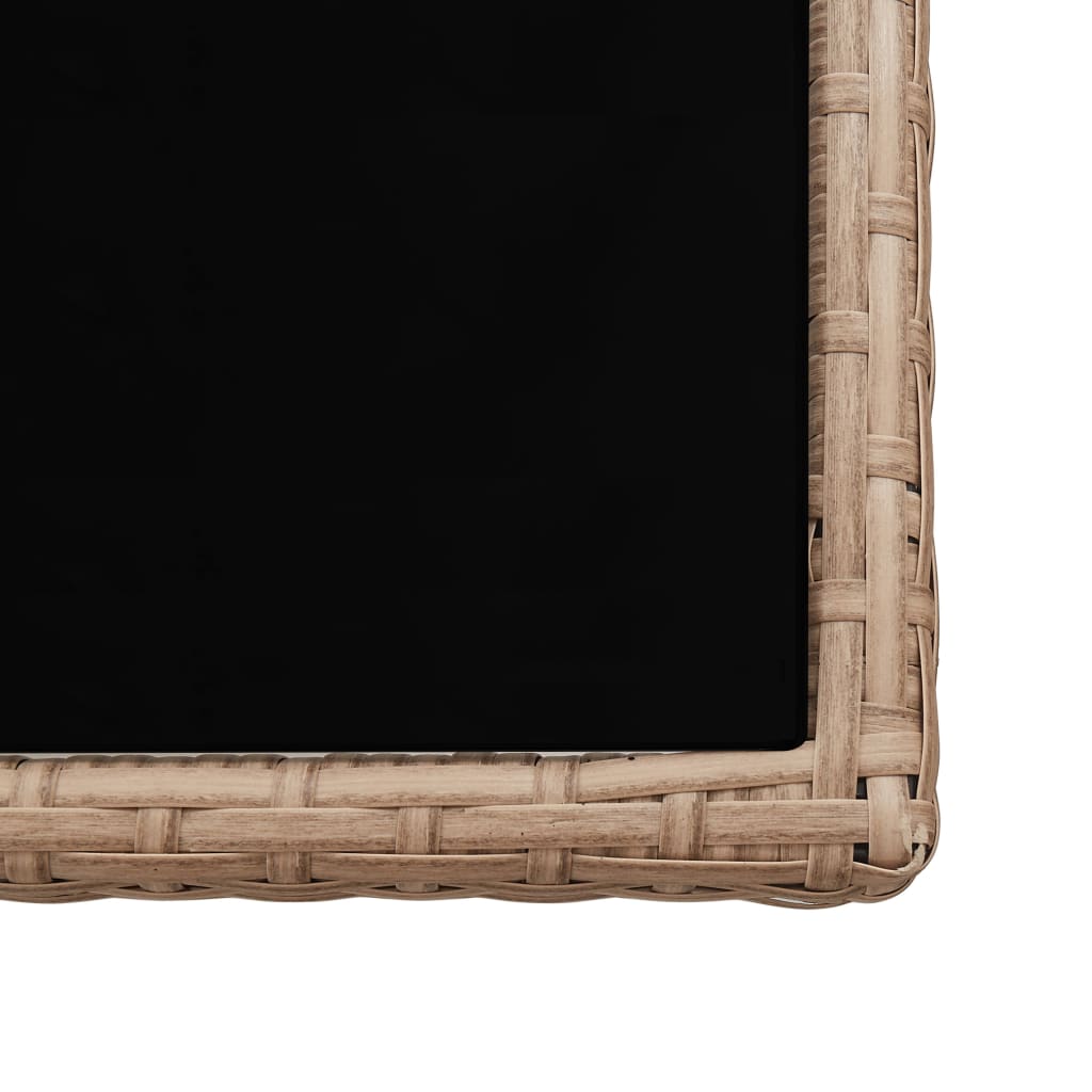 Set comedor de jardín 15 piezas y cojines ratán sintético beige