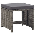 Set de comedor de jardín 17 pzas y cojines ratán sintético gris