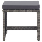 Set de comedor de jardín 17 pzas y cojines ratán sintético gris