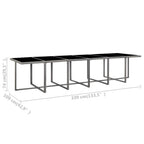 Set de comedor de jardín 17 pzas y cojines ratán sintético gris