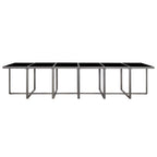 Set de comedor de jardín 17 pzas y cojines ratán sintético gris