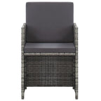Set de comedor de jardín 17 pzas y cojines ratán sintético gris