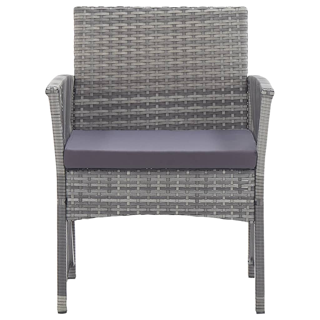 Muebles jardín 4 pzas y cojines ratán sintético gris antracita