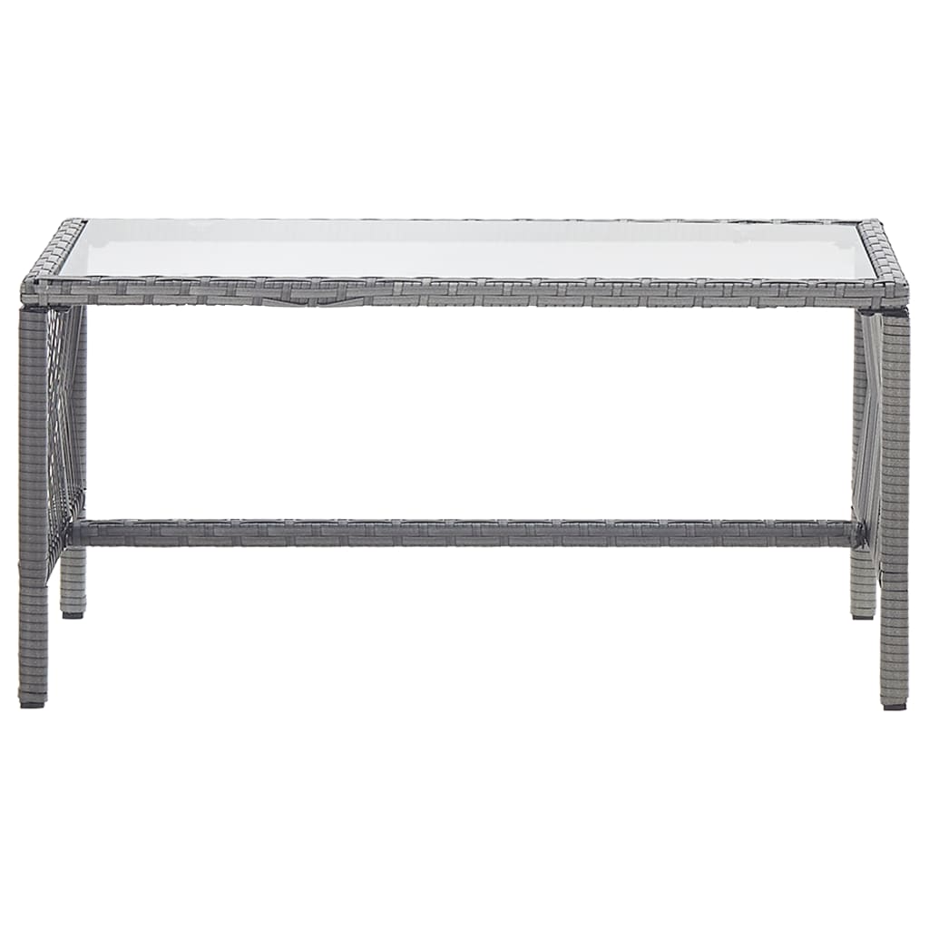 Muebles jardín 4 pzas y cojines ratán sintético gris antracita