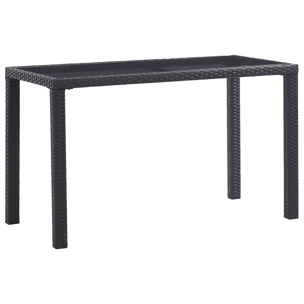 Mesa de jardín de ratán sintético beige 123x60x74 cm