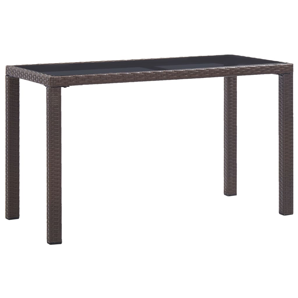 Mesa de jardín de ratán sintético beige 123x60x74 cm