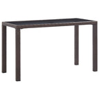 Mesa de jardín de ratán sintético beige 123x60x74 cm