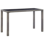 Mesa de jardín de ratán sintético beige 123x60x74 cm