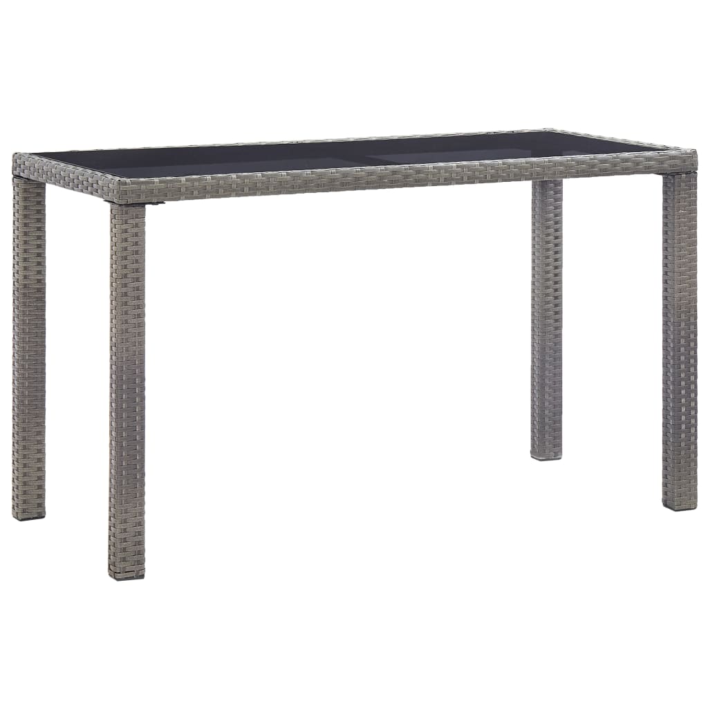 Mesa de jardín de ratán sintético beige 123x60x74 cm