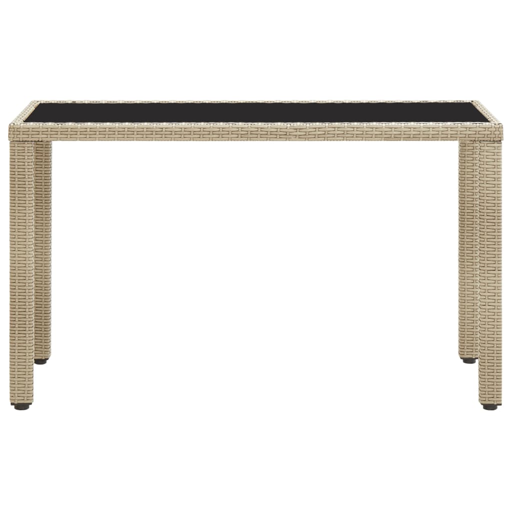 Mesa de jardín de ratán sintético beige 123x60x74 cm