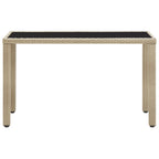 Mesa de jardín de ratán sintético beige 123x60x74 cm