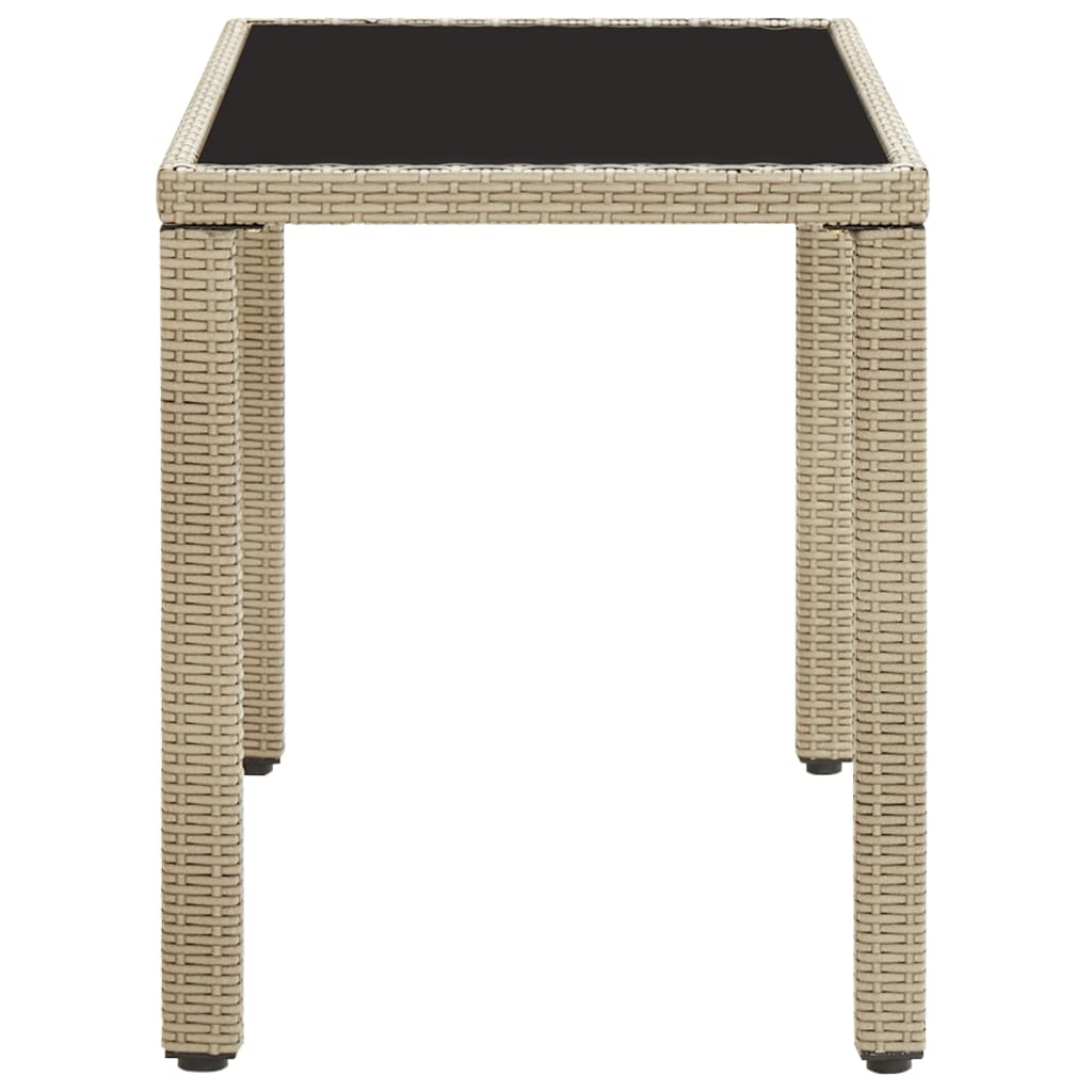 Mesa de jardín de ratán sintético beige 123x60x74 cm