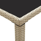 Mesa de jardín de ratán sintético beige 123x60x74 cm