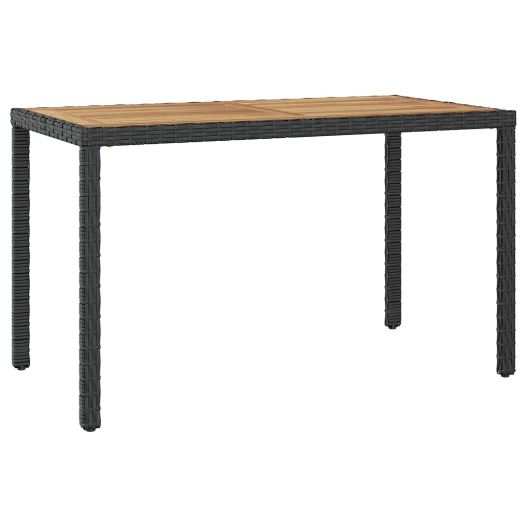 Solid acacia wood garden table gray and brown 123x60x74 cm